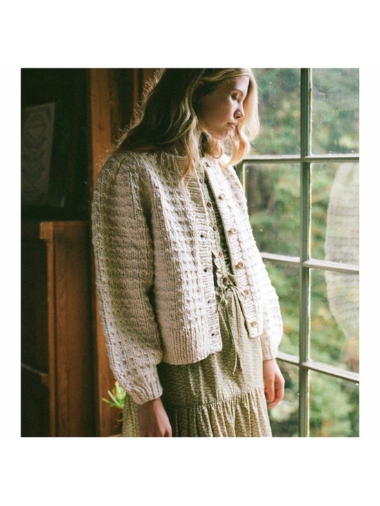 Christy Dawn Sweaters - Christy Dawn Nola Cardigan Chunky Knit Cotton Creme Large EUC